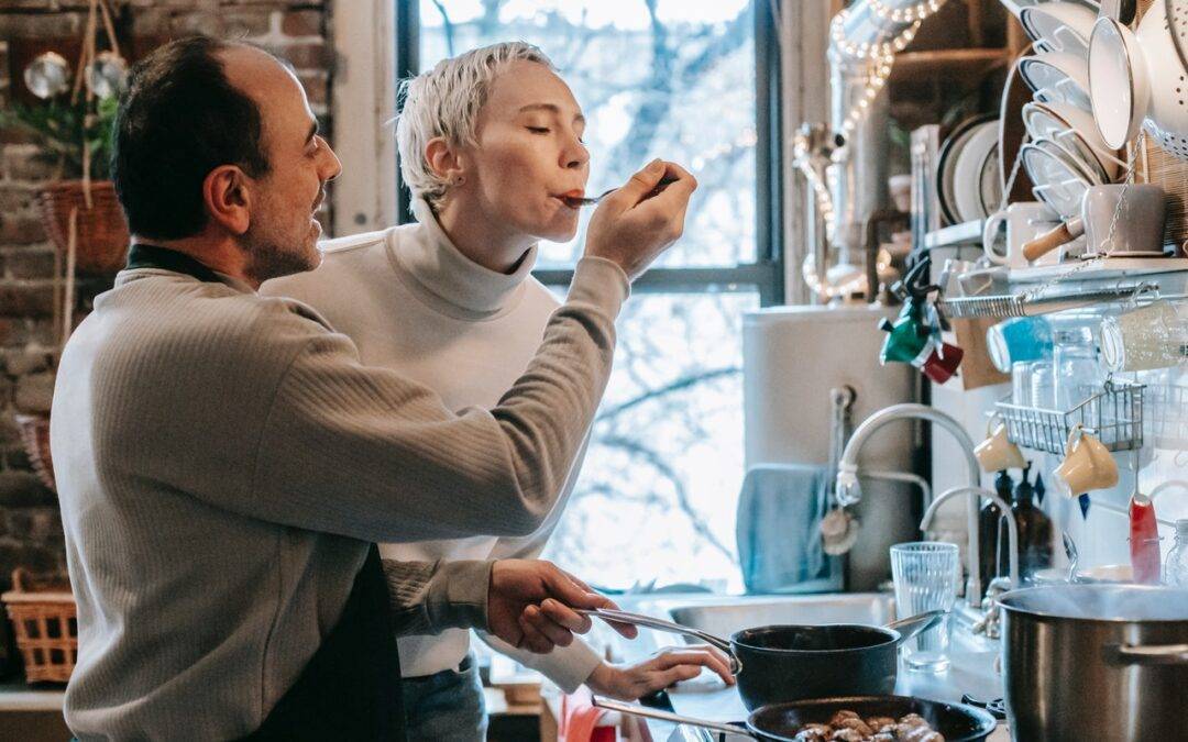 Older Couple Cooking